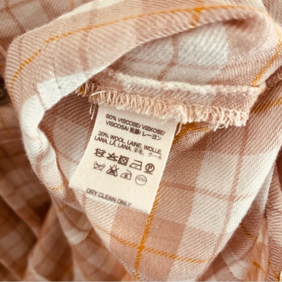 Free People Size Small All About the Feels Plaid Baby Doll Button Boho Top C16 - Picture 2 of 8